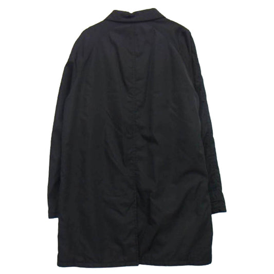 PRADA プラダ ウールライニング ナイロン ステンカラー コート ブラック系 XL【中古】