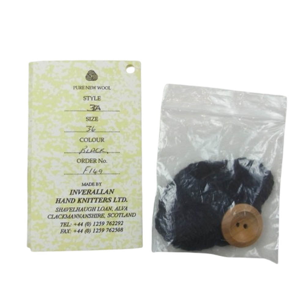 INVERALLAN インバーアラン 茶タグ 3A ウール カーディガン ブラック系【中古】