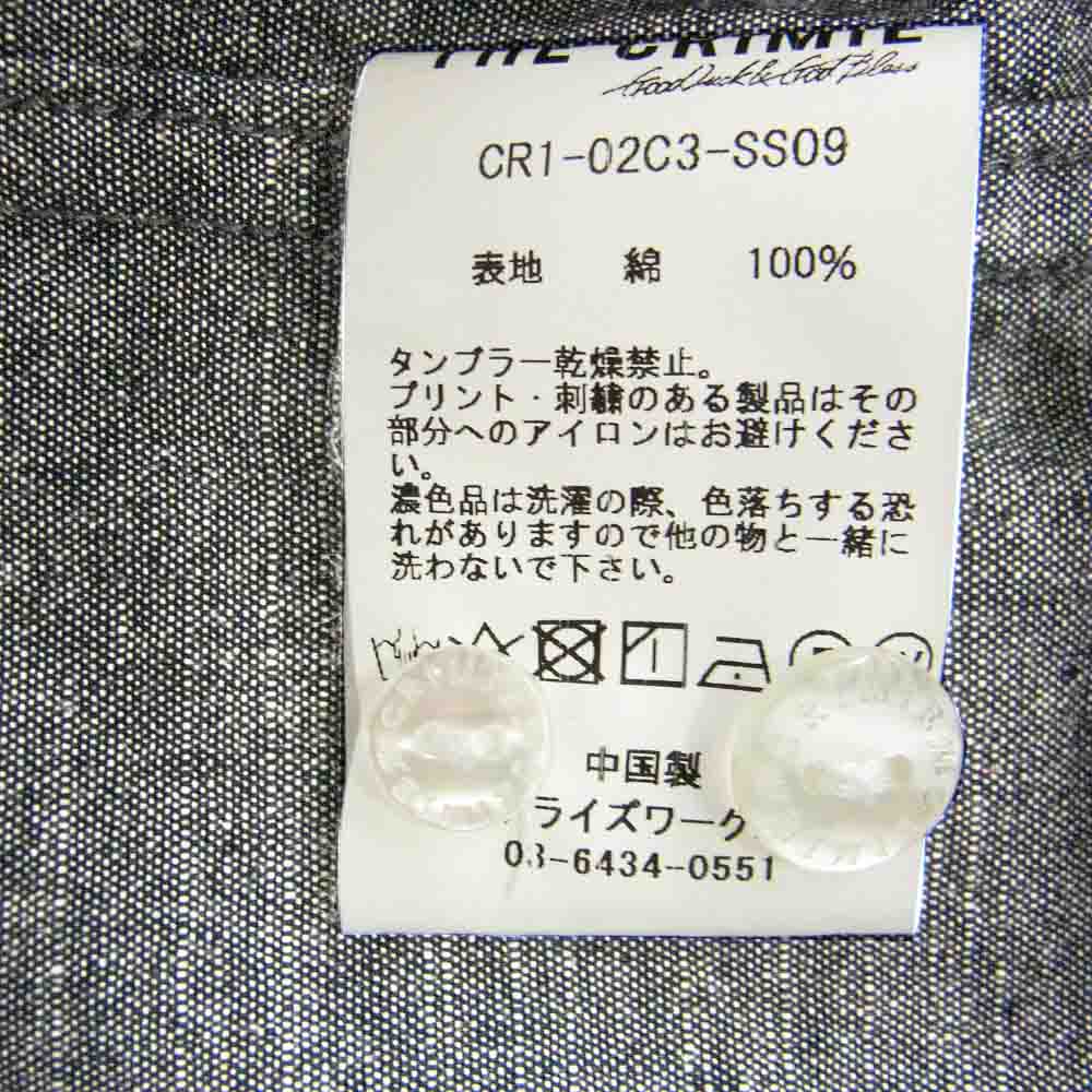 CRIMIE クライミー CR1-02C3-SS09 SHORT SLEEVE SHIRT シャンブレー ショート スリーブ オープンカラー 半袖 シャツ グレー系 XL【中古】