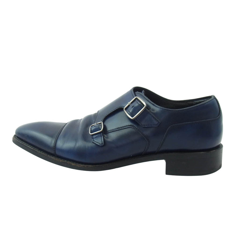 リーガル革靴 ダブルモンク 青色