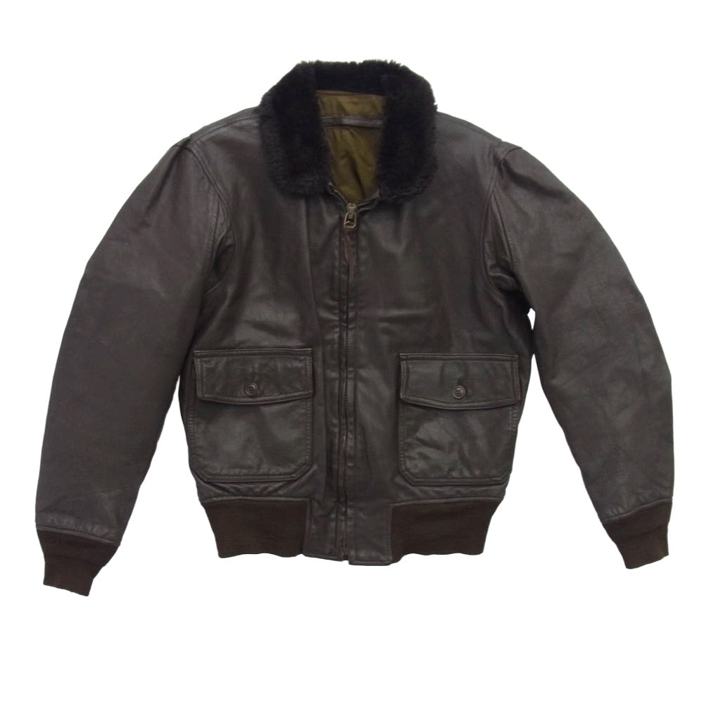 s*e様 Brill Bros G-1 実物 レザー フライトジャケット 197 ヴィンテージ BRILL BROS社製 G-1 レザー フライトジャケット ブラウン