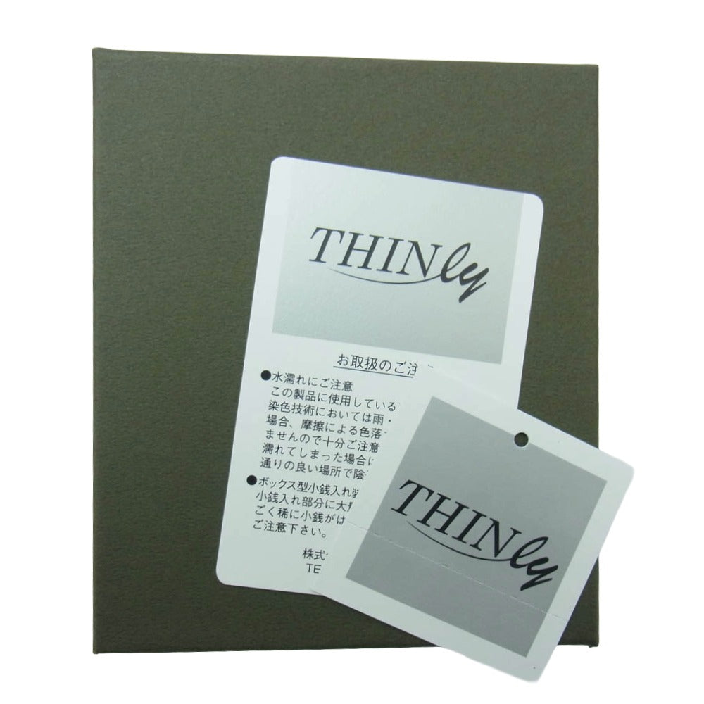 ダイム スィンリー 胸ポケットに入るミニマムな財布 コンパクトウォレット ネイビー系【極上美品】【中古】