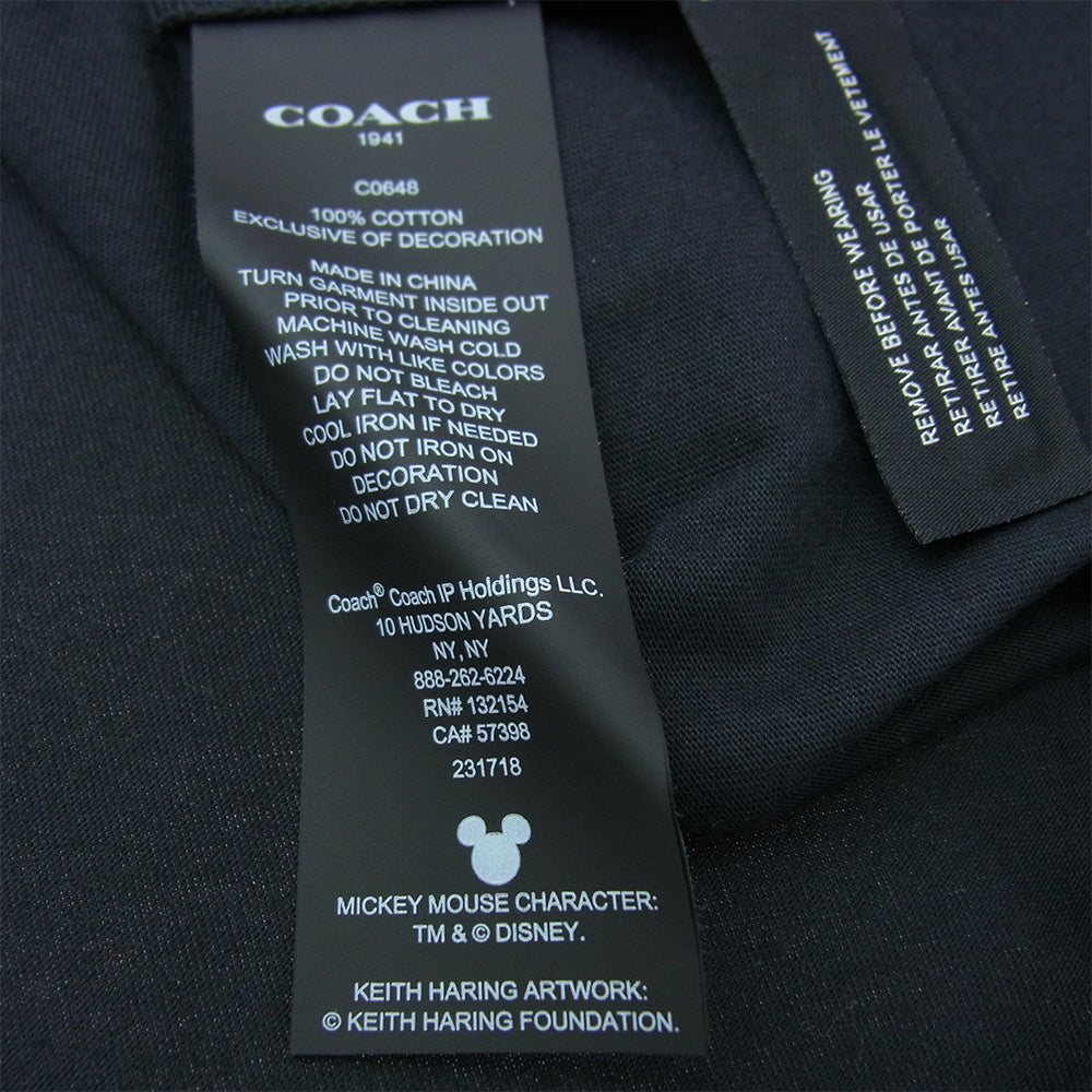COACH コーチ mickey mouse Keith Haring ミッキー マウス X キース・ヘリング 半袖 Tシャツ ブラック系 M【中古】