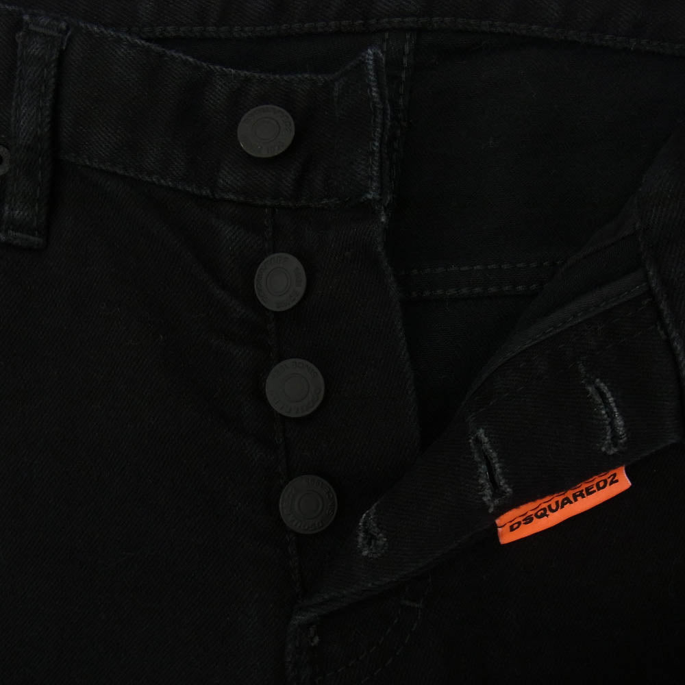 DSQUARED2 ディースクエアード S78LB0036 SKATER BLACK JEAN スケーター ブラック スリムフィット スキニー デニムパンツ ジーンズ ブラック系 46【中古】