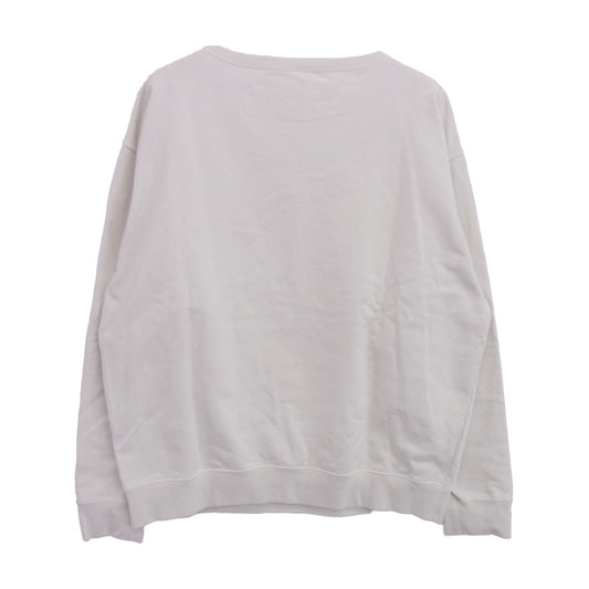 MAISON MARGIELA メゾンマルジェラ 23SS S50GU0208 四つタグ ナンバリングロゴ刺繍 クルーネック スウェット トレーナー ホワイト系 L【中古】