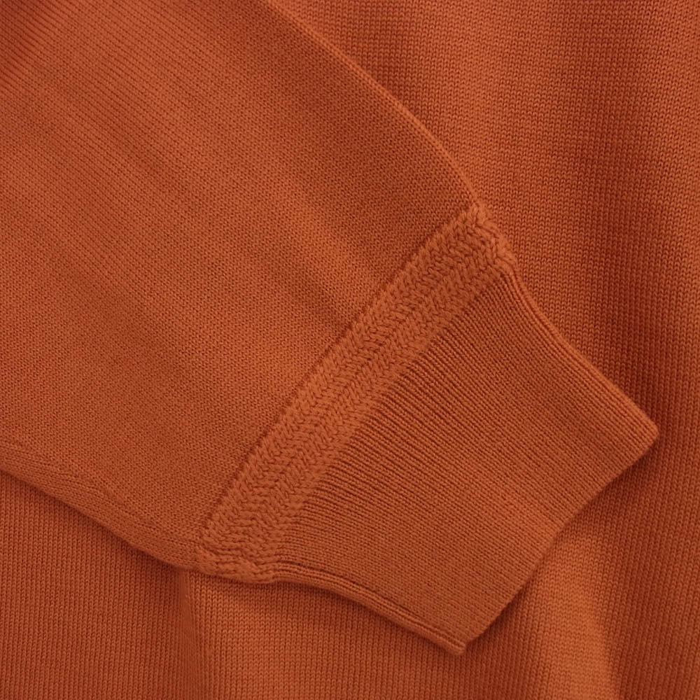 1piu1uguale3 ウノピュウノウグァーレトレ MRK279 WOL167 MOCK NECK KNIT 折り鶴ロゴ刺繍 モックネック ニット セーター オレンジ系 5【極上美品】【中古】