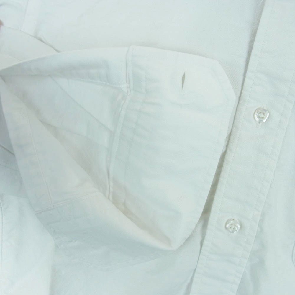 THOM BROWNE トムブラウン ボタンダウン ポケット 長袖 シャツ コットン アメリカ製 ホワイト系【中古】