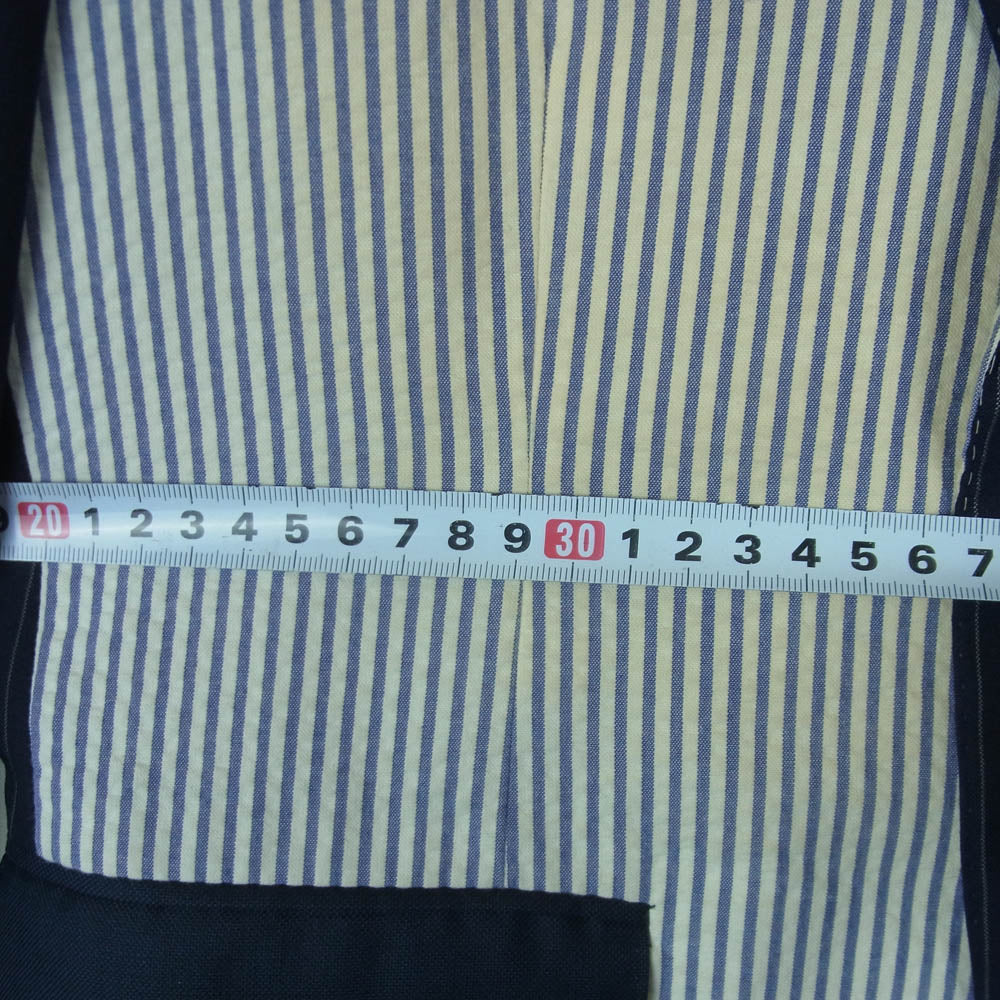 THOM BROWNE トムブラウン ストライプ シアサッカー 切替 2B テーラード ジャケット ネイビー系【中古】