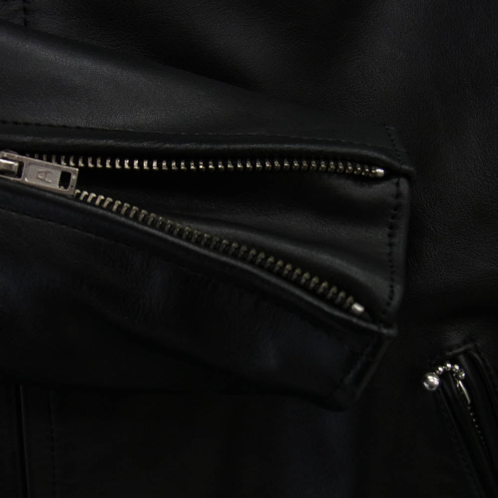 トリプルシックス LJM-23TF タイトフィット フロントフラップ ライダースジャケット ブラック系 36【美品】【中古】