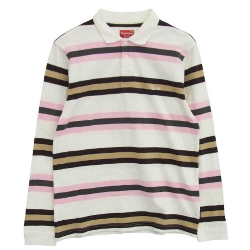 Supreme ストライプ ポロシャツ Supreme シュプリーム 24AW Stripe Zip L/S Polo ストライプ