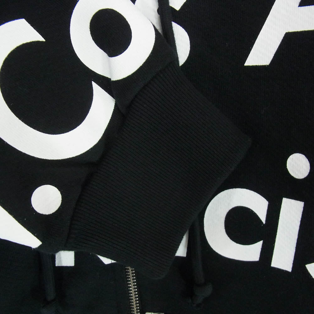 デニムティアーズ Systemic Racism Controls America Zip Up Hoodie スウェット パーカー フーディー ジップアップ ブラック系 ホワイト系 L【中古】