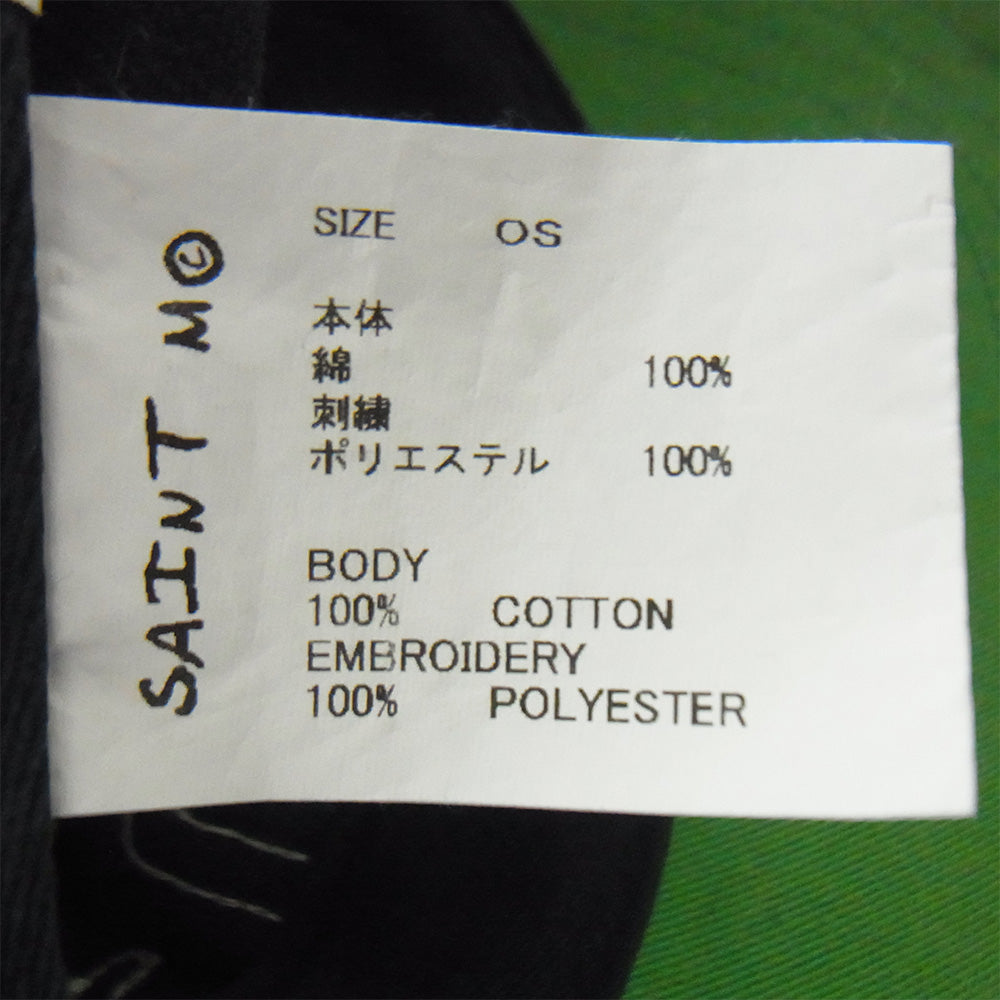 SAINT MICHAEL セントマイケル 25SS SM-HR8-0000-079 SAINT 6PANEL CAP キャップ USED 加工 ロゴワッペン 6パネル キャップ ブラック系 OS【中古】