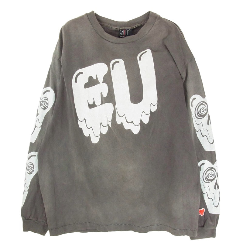 SAINT MICHAELセメントホワイトの稲妻プリント長袖Tシャツ M SAINT MICHAEL セントマイケル 21AW EU-A21-0000-055 × Emotionally