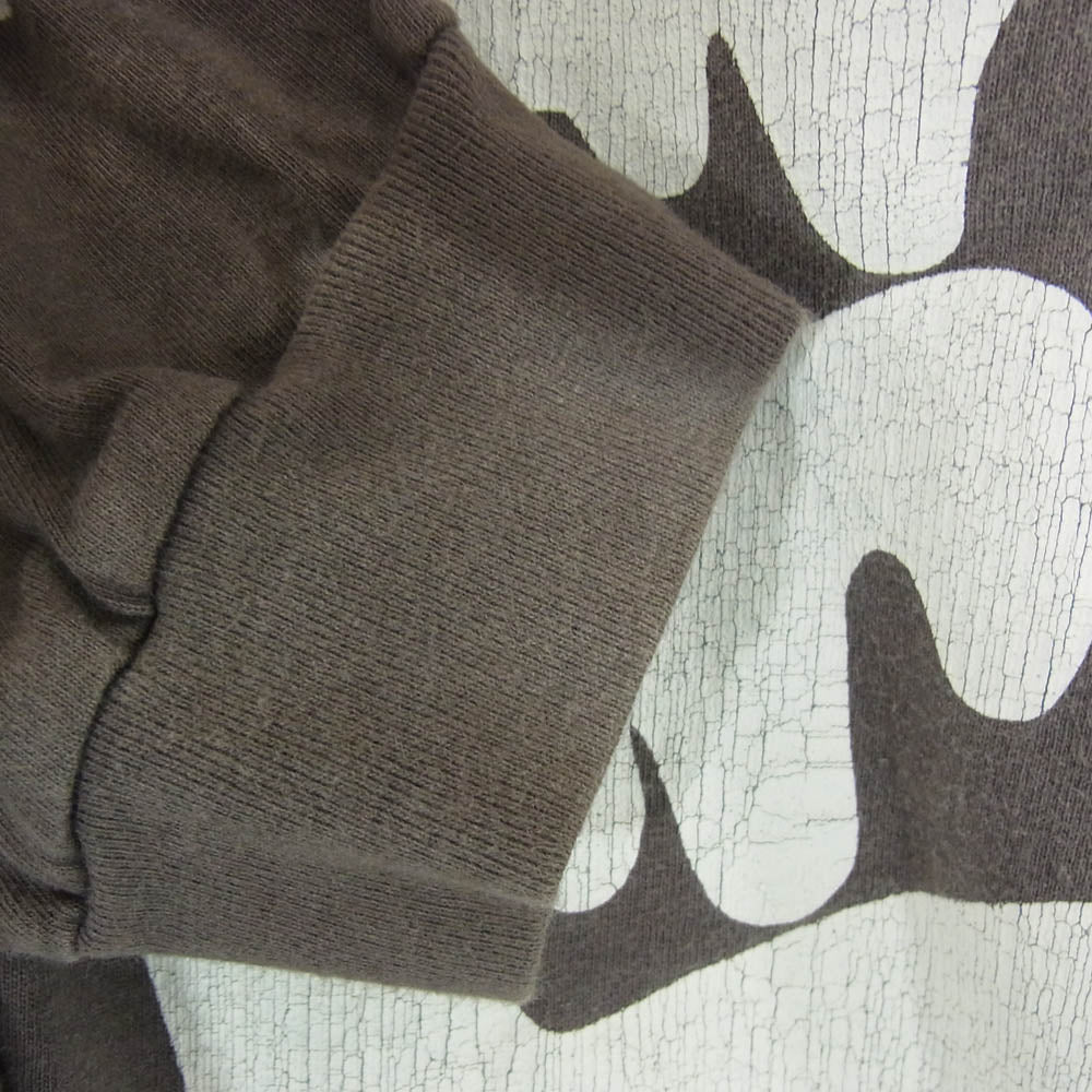 SAINT MICHAEL セントマイケル 21AW EU-A21-0000-055 × Emotionally Unavailable EU STM LS T エモーショナリーアンアベイラブル プリント ロングスリーブ USED 加工 長袖 Tシャツ カットソー チャコール系 XL【中古】