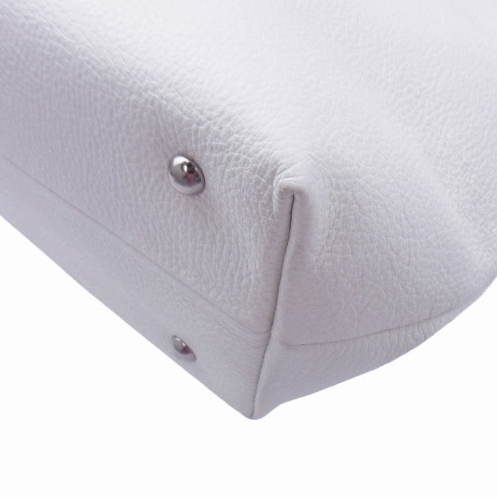 銀座オサダ レザー トート ハンド バッグ ホワイト系【中古】