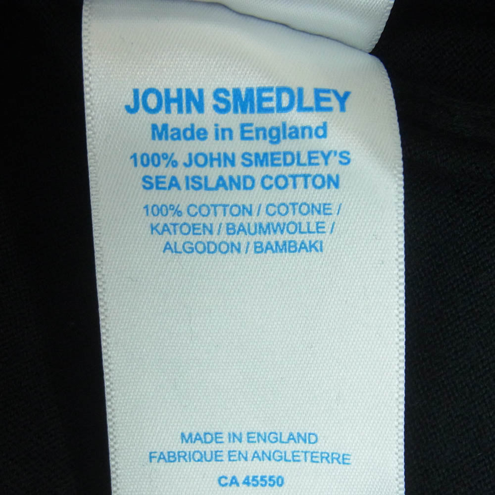 JOHN SMEDLEY ジョンスメドレー イングランド製 シーアイランドコットン 半袖 ハイゲージ ニット ブラック系 L【中古】