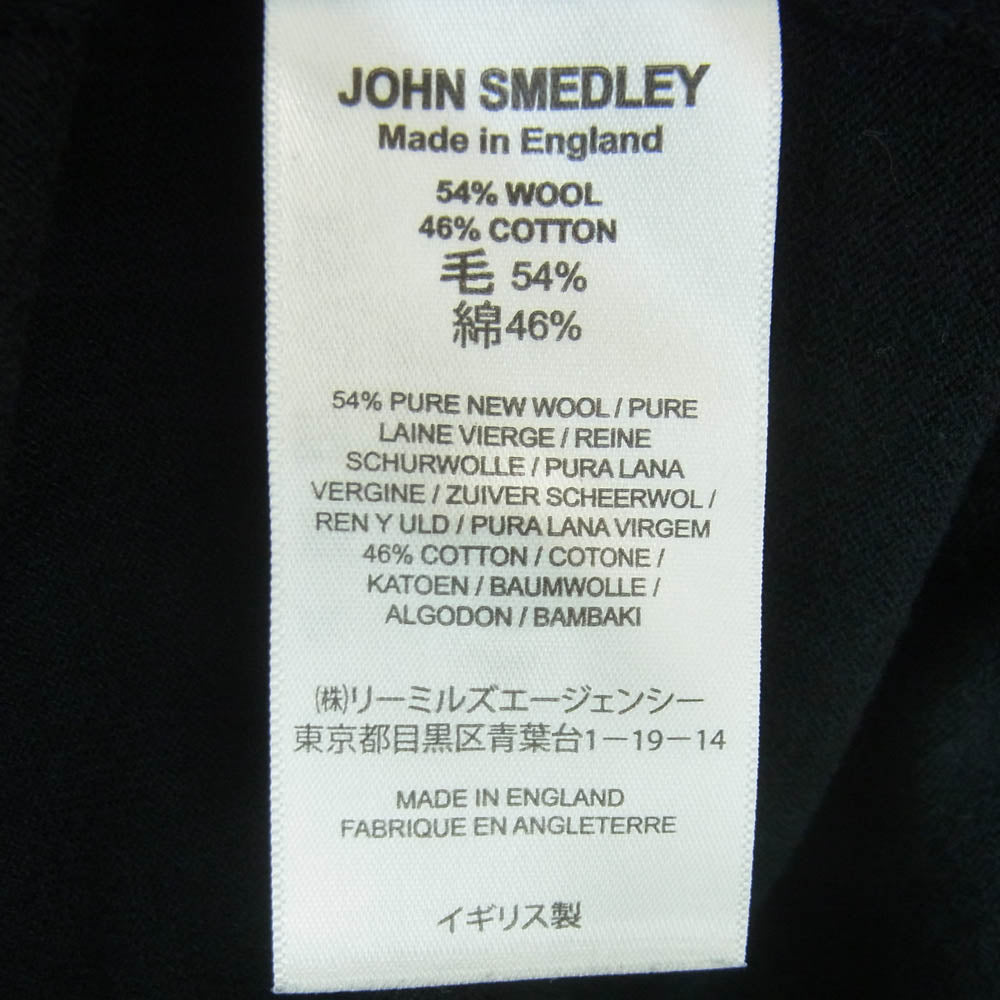 JOHN SMEDLEY ジョンスメドレー イングランド製 ウール 半袖 ポロシャツ ブラック系 L【中古】