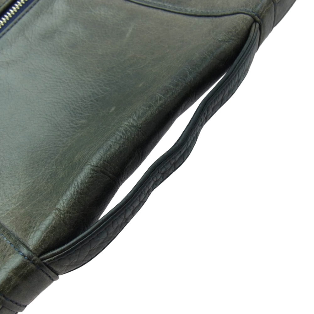 aniary アニアリ 01-08001 アンティークレザー クラッチバッグ セカンドバッグ カーキ系【中古】