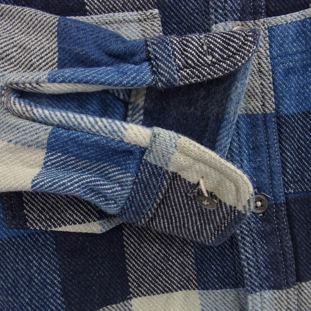 Nigel Cabourn ナイジェルケーボン 8020010102 ヘビーウェイト チェック ネルシャツ 長袖 シャツ ブルー系 50【中古】