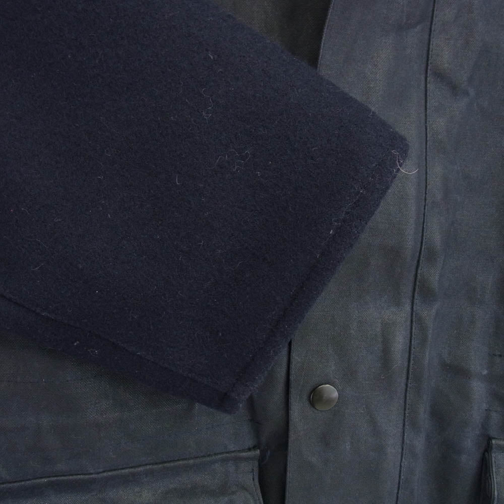 Nigel Cabourn ナイジェルケーボン 10AW 8091130011 英国製 AUTHENTIC LINE BEESWAX CITTON STORM PARKA 裏地チェック 襟コーデュロイ ストームパーカ マウンテンパーカー コート ネイビー系 50【中古】