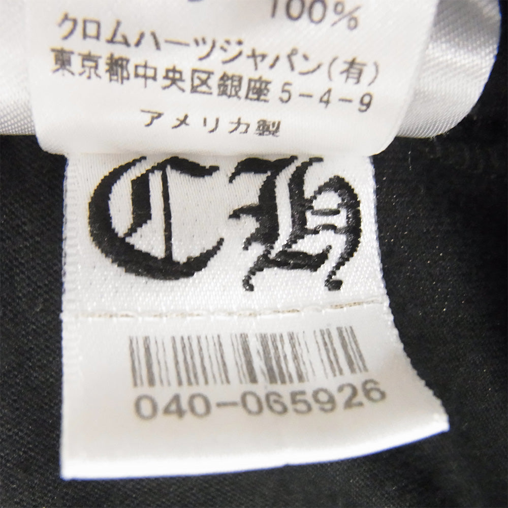 CHROME HEARTS クロムハーツ(原本無) CH S/S TEE バック スクロール ラベル プリント 半袖Tシャツ ブラック系 M【中古】