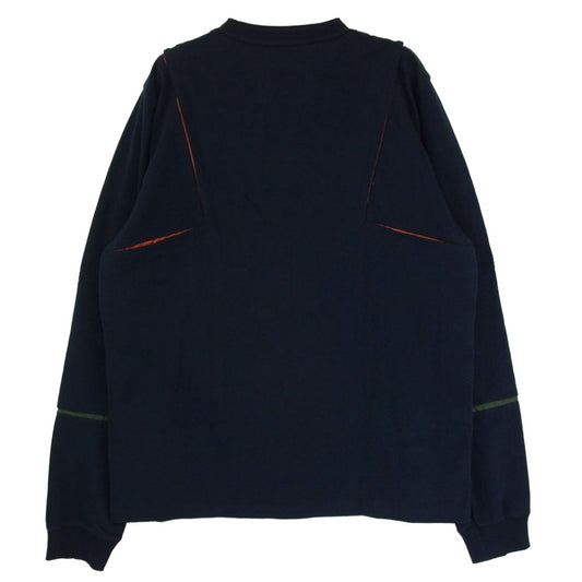 Sacai サカイ 21-02586M REBUILD ZIP POCKET COTTON L/S T-SHIRT リビルド ジップ ポケット コットン ロングスリーブ カットソー ブラック系 3【中古】
