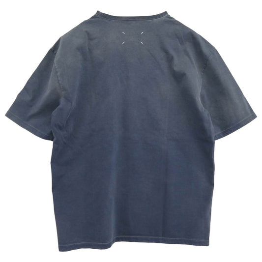 MAISON MARGIELA メゾンマルジェラ S50GC0685 四つタグ 1 10 ライン オーバーサイズ オーバーダイ ロゴ 半袖 Tシャツ ネイビー系 M【中古】