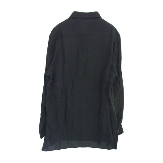 Yohji Yamamoto POUR HOMME ヨウジヤマモトプールオム 24SS HS-B07-200 Lightweight Button Up Shirt ライトウェイト ボタンアップ 長袖 シャツ ブラック系 2【中古】