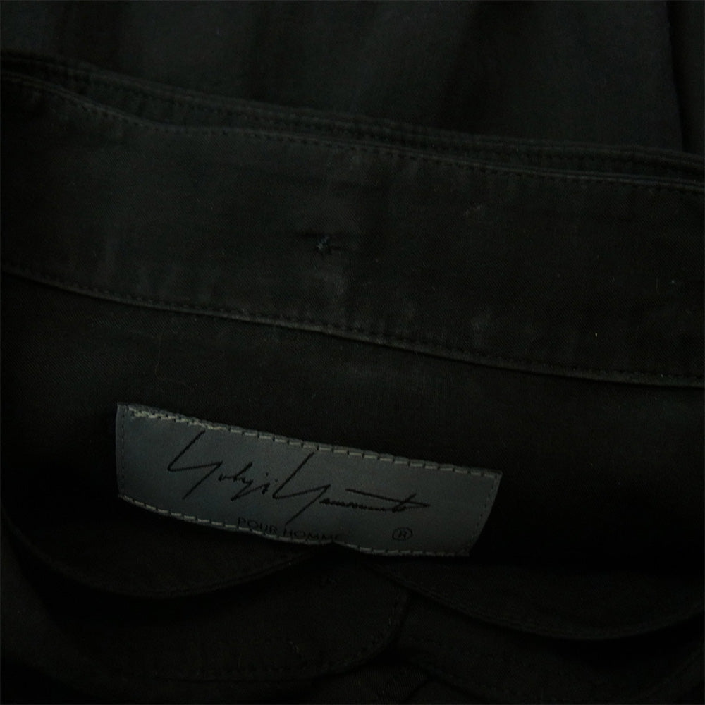 Yohji Yamamoto POUR HOMME ヨウジヤマモトプールオム 24SS HS-B07-200 Lightweight Button Up Shirt ライトウェイト ボタンアップ 長袖 シャツ ブラック系 2【中古】
