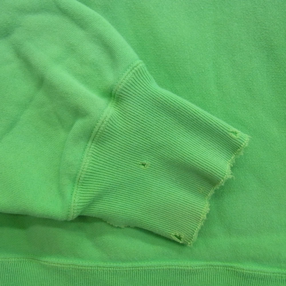 ANCELLM アンセルム 23SS ANC-CT14 DYED DAMAGE SWEAT クルーネック スウェット ライトグリーン系 2【中古】