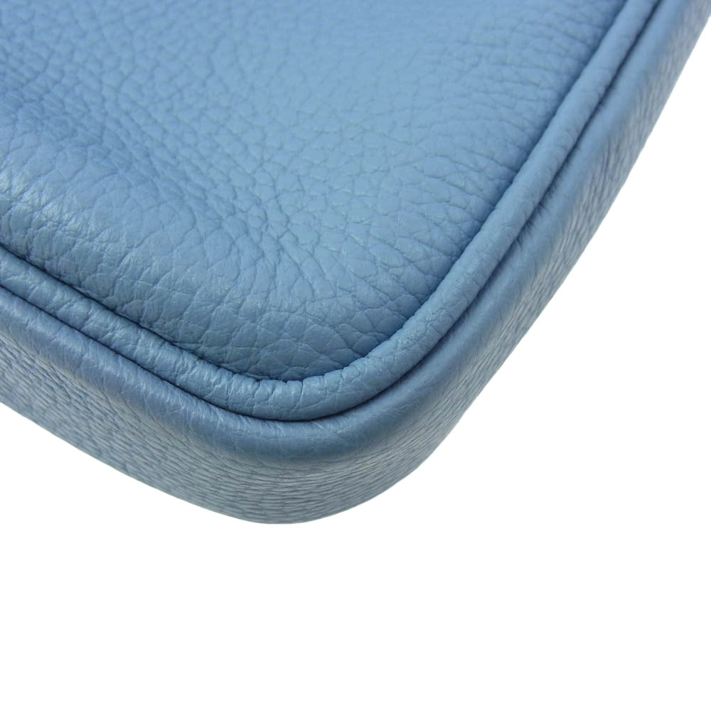 銀座オサダ K06-k114 レザー ブリーフケース ハンドバッグ ライトブルー系【中古】