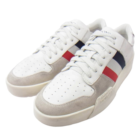 MONCLER モンクレール PROMYX VINTAGE トリコロールカラー レザー ローカットシューズ スニーカー グレー系 ホワイト系 42【中古】