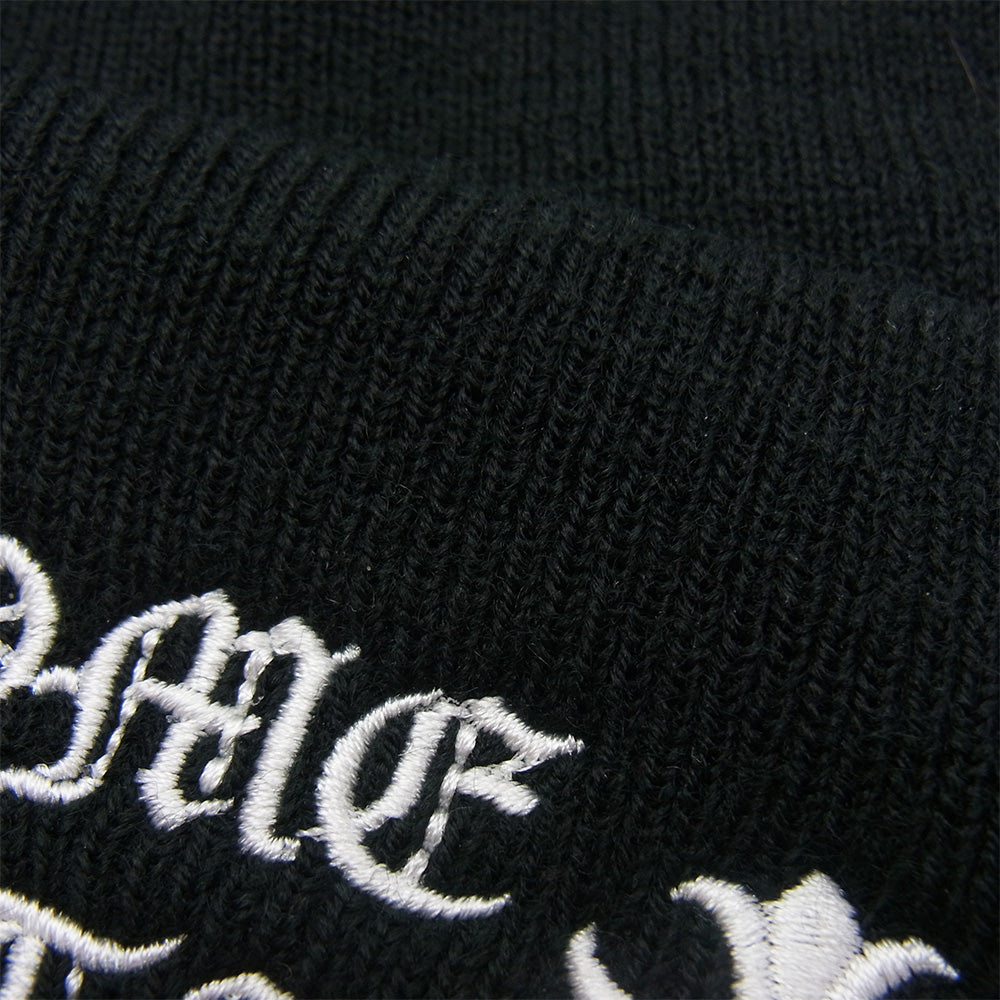 CHROME HEARTS クロムハーツ(原本無) WOOL WATCH CAP ロゴ刺繍 ビーニー ニット キャップ 帽子 ブラック系 ONE SIZE 23cm【中古】