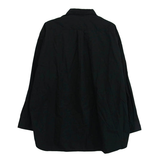 GRAPHPAPER グラフペーパー 24SS GM241-50032B High Count Wide Spread Collar Shirt ハイカウント ワイドスプレッドカラー 長袖 シャツ ブラック系 2【中古】