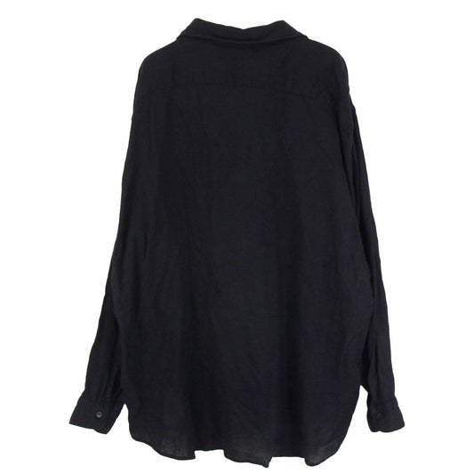 COMOLI コモリ 23SS X01-02023 リネンツイル スキッパーシャツ 長袖シャツ ダークネイビー系 3【中古】