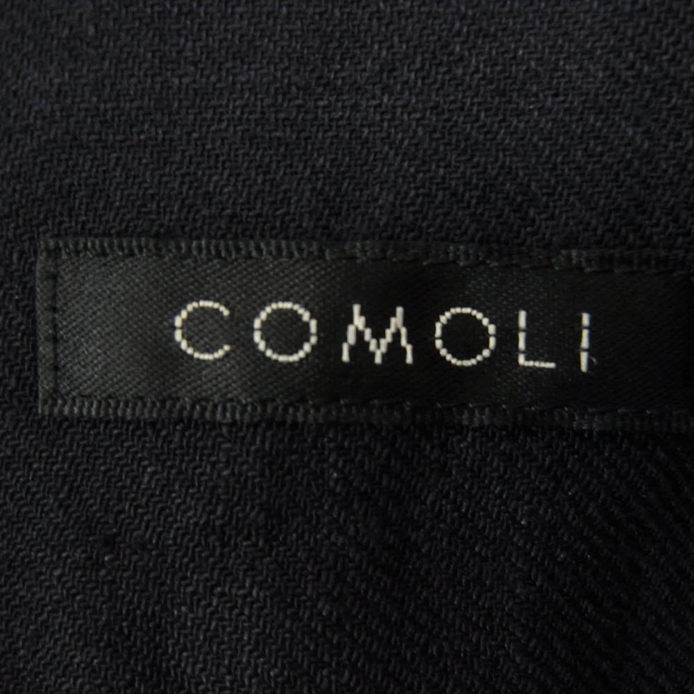 COMOLI コモリ 23SS X01-02023 リネンツイル スキッパーシャツ 長袖シャツ ダークネイビー系 3【中古】
