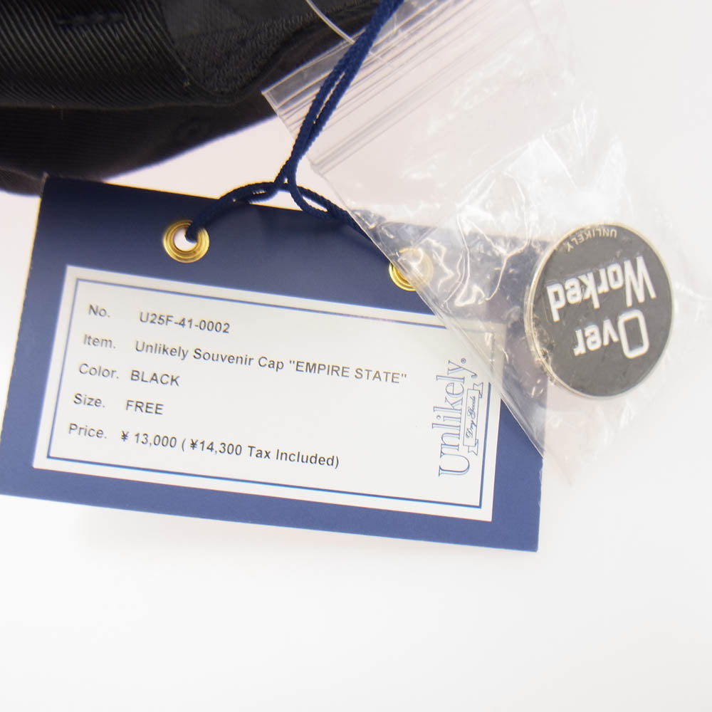 アンライクリー U25F-41-0002 バッジ付き Souvenir Cap EMPIRE STATE スーベニア キャップ エンパイア ステイト キャップ バッチ付 ブラック系 FREE【新古品】【未使用】【中古】