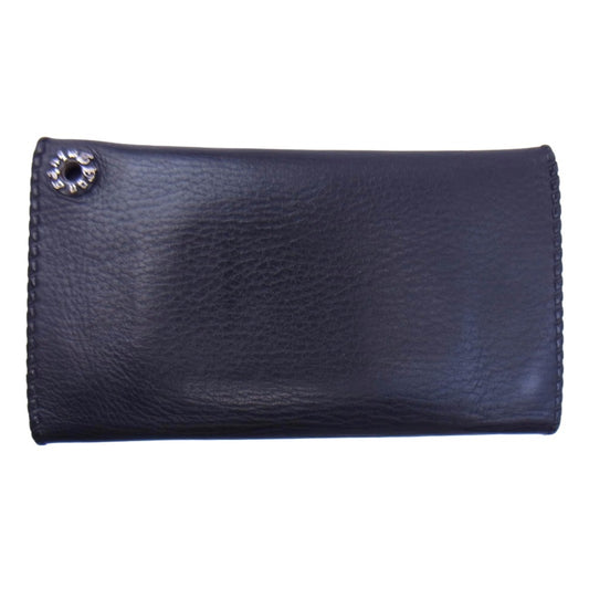 ヴァンアンバーグレザーズ 三つ折り レザー ロング ウォレット 財布 ブラック系【中古】