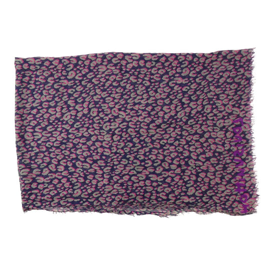 LOUIS VUITTON ルイ・ヴィトン M72450 レオパード カシミヤ シルク 大判ストール ネイビー系【中古】