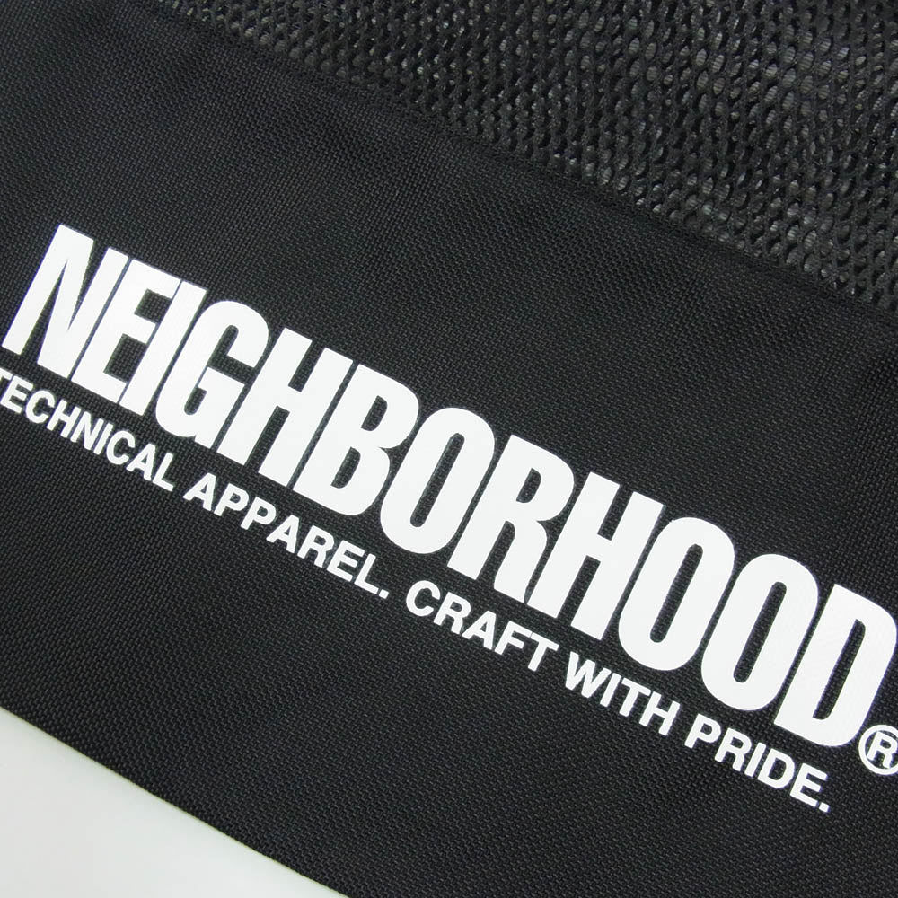 NEIGHBORHOOD ネイバーフッド 25SS 251FJNH-CG02 MESH DRAWSTRING TOTE BAG ドローストリングバッグ ナップサック ブラック系【新古品】【未使用】【中古】