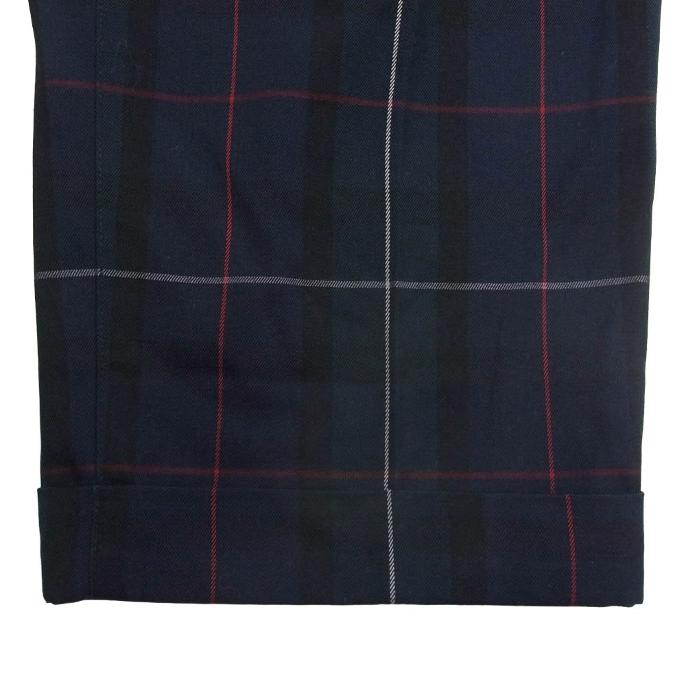 BEAMS ビームス 38-23-0194-887 PLUS プラス 2プリーツ チェック ワイド トラウザーズ スラックスパンツ マルチカラー系 L【中古】
