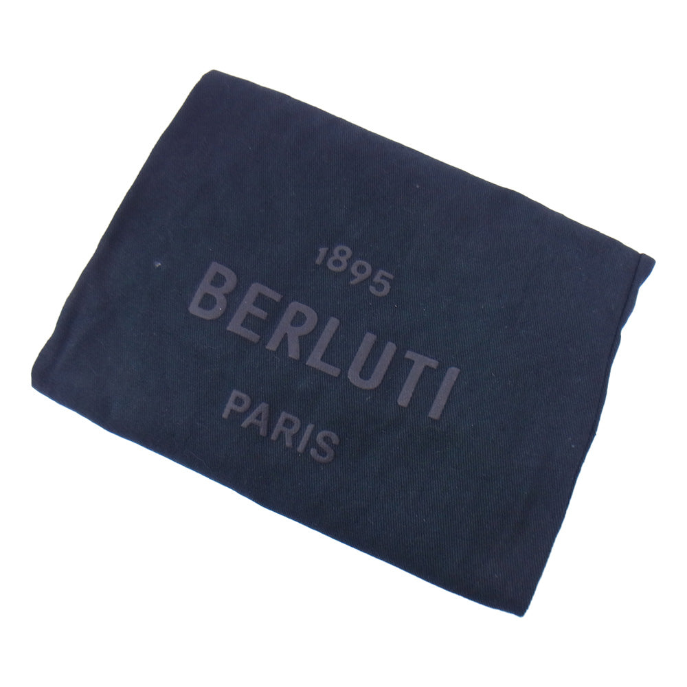 Berluti ベルルッティ 0290×4170 CURSIVE GALET カーシヴ ガレ カリグラフィー スリッポン ローファー レザーシューズ ブラック系 グレー系 7【美品】【中古】