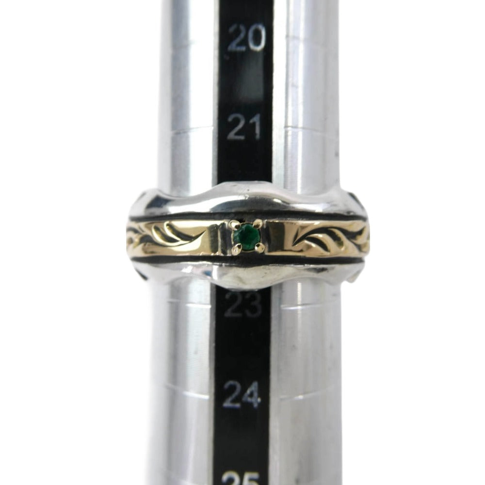 BIGHAND ビッグハンド フェザーコンビリング アラベスク K18 925 シルバーリング シルバー系 22号【中古】