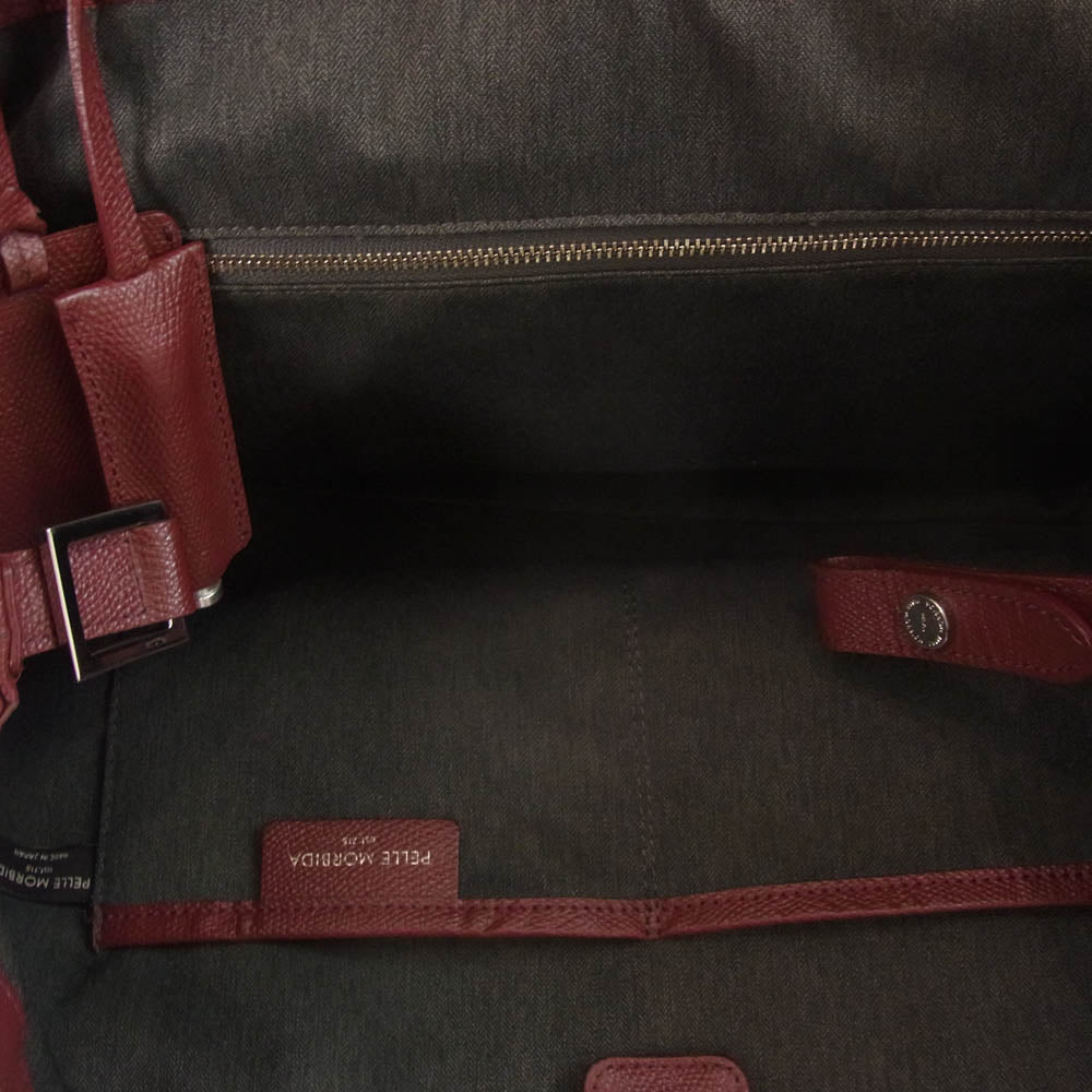 PELLE MORBIDA ペッレモルビダ IDカードホイッスル付き ビジネストートバッグ エンジ系【中古】