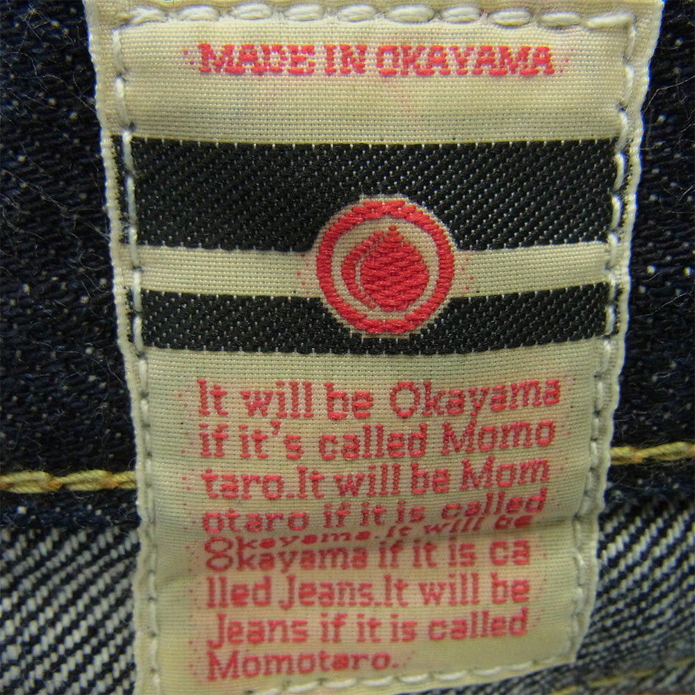 桃太郎ジーンズ 1005sp 出陣 ストライプ デザイン ボタンフライ デニム パンツ インディゴブルー系 36【中古】