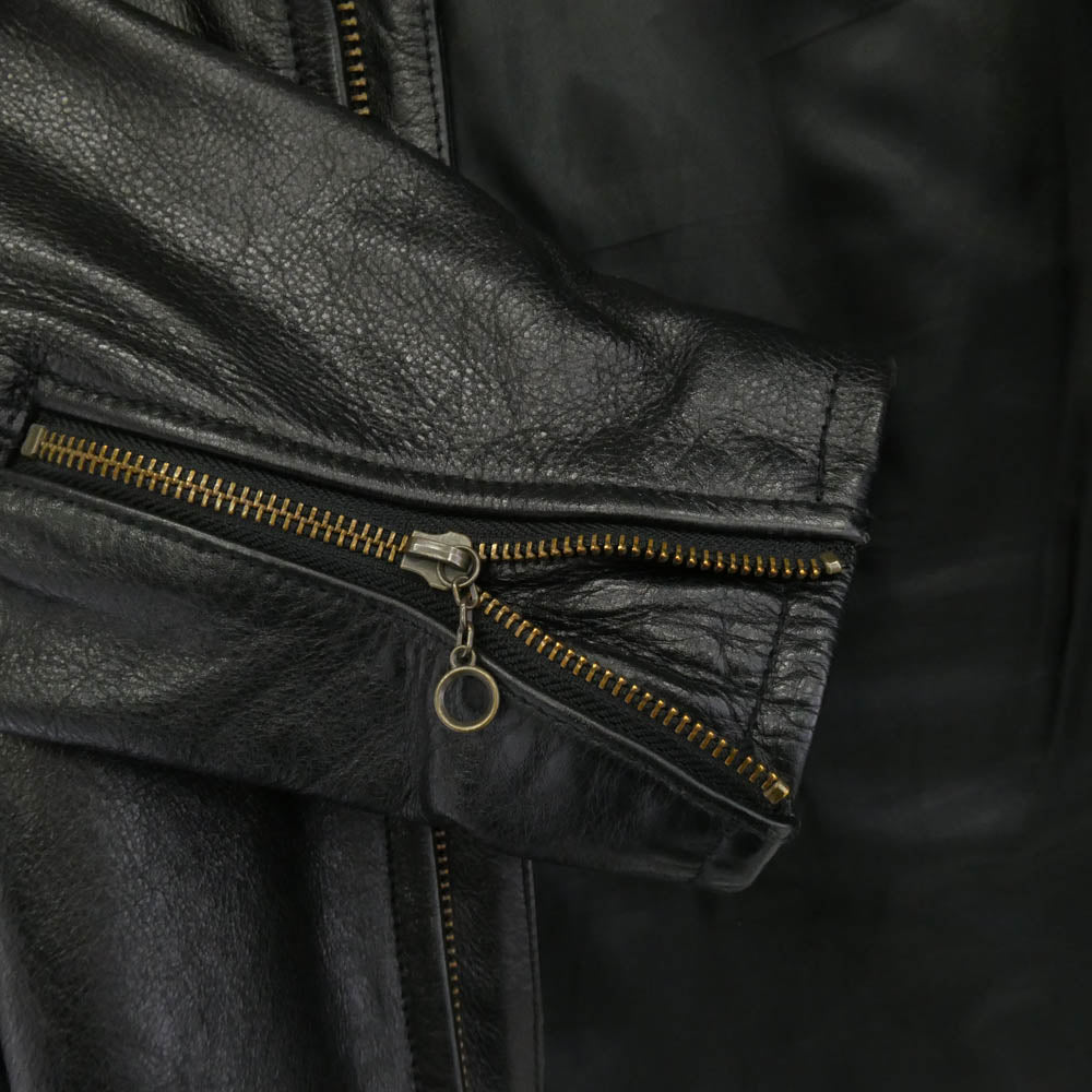 AVIREX アヴィレックス 6151008 カウレザー トラッカー ジャケット シングルライダース ブラック系 42【中古】