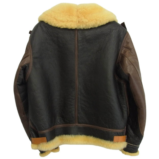 Buzz Rickson's バズリクソンズ BR80111 B-3 40's MODEL シープスキン ホースハイド フライトジャケット ブラック系 ブラウン系 イエロー系 42【中古】