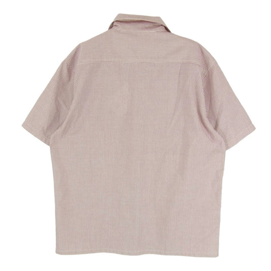 TENDERLOIN テンダーロイン T-STRIPE WORK SHT L/S ストライプ 半袖 ワーク シャツ ワインレッド系 ホワイト系 S【中古】