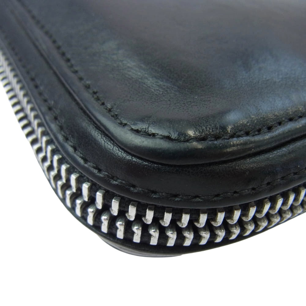 CHROME HEARTS クロムハーツ(原本無) REC F ZIP 3 セメタリー クロスパッチ ラウンドファスナー ウォレット ブラック系【中古】