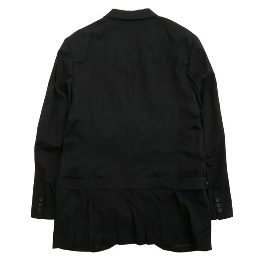 Yohji Yamamoto POUR HOMME ヨウジヤマモトプールオム HZ-J32-100-2 後ろプリーツ背抜きJ ウールギャバ テーラード ジャケット ブラック系 4【極上美品】【中古】